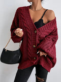 Sweater Lady Retro Style Loose Lantern Sleeve Knitted