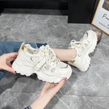Zingj Shoes And Women's Color Ties With Thick Soles, Muffins And Small White Shoes, Net Surface, Love, Women's Singles Shoes, Travel