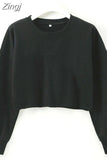 Women Casual Long Sleeve Solid Sweatshirt Jumper Summer Autumn Holiday Casual Sportwear Crop Top Loose Pullover