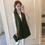 Zingj Vest Female 2024 Spring And Autumn New Korean Version Slim Sleeveless Vest Vest Long Vest Coat