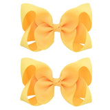 4'' Cute Solid Grosgrain Ribbon Bowknot Hair Clips For Girls Handmade Hairpins Barrettes Headwear Kids Hair