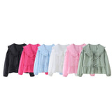 New Spring Doll Tie Casual Loose Solid Color