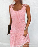 Zingj Women's Dress Lace Splicing Casual Dress LZS4904DA1