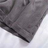 Elegant Wide-Leg Shorts Women Winter Leisure High Waist Mini Trousers Button Folds Korean Style Chic Trendy