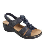 Zingj Summer Sandals New Hollowed-Out Slope Heel Fish Mouth Flowers Leisure And Comfortable Sandals Women's Size