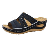 Yard Sandals And Slippers Women's Slope Heels, Fish Mouth, Thick Soles, Large Size Shoes, Multi-Color Optional Embroidery, Cold Slippers,