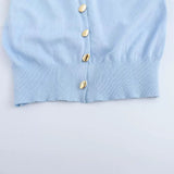 New Simple Round-Neck Knitted Cardigan Vest