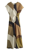 Women's Clothing 2025 Spring New Temperament Elegant Silk-Sting Texture Waist-Print Amply
