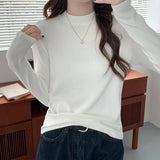 Knitted Semi-High Collar Bottomed Shirt In Autumn And Winter, The New Elastic Soft Waxy Pro-Skin Polished