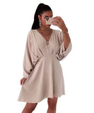 Early Autumn New V-Collar Dress Ins Casual Home Loose Multicolor Dress For