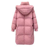 Autumn Winter New Station Hooded Down Jacket Female Long Style Reduce Age Thickening Warm White Duck Down Coat Tide-Outfit