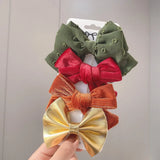 Leopard Print Hairpins Bowknot Hair Clips For Cute Girls Cotton Safty Barrettes Hairgrip Headwear Kids Hair