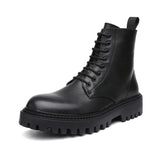 Zingj Winter New Thick Bottom Add Velvet 6 Hole British Wind Trend Martin Boots Warm Plus Fur Men's Ankle Boots