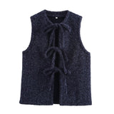 Multi-Color Round Tie With Sleeveless Vest Top 2025 New