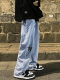 Men's Washed Vintage Star Straight Leg Jeans- Outfit