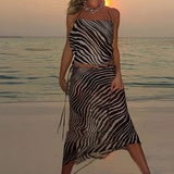 Spring New Women's Temperament Print Sexy V Lumbar Kinesy Short-Sleeved Dress