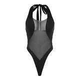 Zingj Summer New Women's Fashion Hanging Neck See-Through Mesh Sexy Back Slim Bag Hip