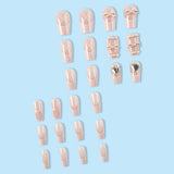 Zingj Ins Wind Short Wear Armor Pink Ballet Shoes French Nail Nail Love Glass Big Drill Nail