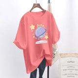 Women T-shirt Rabbit Printed Short Sleeve Women Loose Tops Summer Student Streetwear O-neck Sweet Girls Tee Shirt