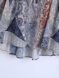 2022 Fashion With Bow Printed Loose Gathered Shirts Vintage V-neckline Long Sleeve Ruffled Female Blouses Blusas Chic