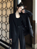 Women Elegant Office Lady Two Piece Set Blazer Set Suit Jacket Casual Straight New Casual Solid Pants