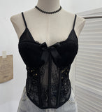 Shoot Spice Girls With Chest Pads Fish Bone Lace Sexy Sling Vest Short Boobs On The Back Of The Dress Woman