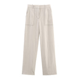 New Color Linen-Blend Top 3473998052 Straight