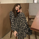 Zingj Break French Dress Female Shassen Is Hepburn Wind With A Long Skirt Female Summer Bottom With Coat Floral Skirt Female-Outfit