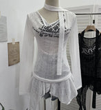 Shooting Retro Irregularly Hollow Knitted Jersey Dress Girl With Hottie Word Shoulder Collar Blouse