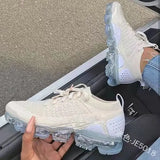 Zingj New Korean Breathable Sports Shoes Women's Inner Heightened Flying Weaving Shoes Tie Breathable Running Shoes In Front Of