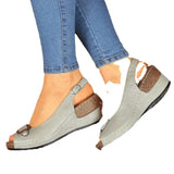Sales 2023 New Fish Mouth Women's Sandals Clasp Slope Heel Women's Shoes Large Size Women's