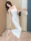 Zingj Real French Style Sleeveless Vest Sling Knitted Dress A Woman's Summer Temperament Slim And Skinny Hip-Covered