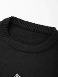 Men's Cartoon Long Sleeve Knit Sweater- Outfit