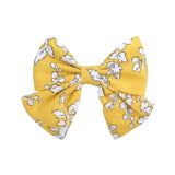 Lovely Baby Girls Print Flower Bohemian Style Bow BB Hair Clips Headwear Children Cute Cotton Hairpins Hair