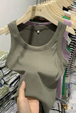 Girls Tight Anti-Smooth Threaded Vest Women's Spring And Summer Suit Slim Top Ins