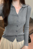 Color Polo Neckline Knitted Sweater Women's New Autumn Sweater Slim And Slim Long-Sleeved