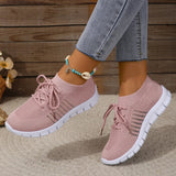 43-Yard Single-Shoe Lace Mesh Sneakers Women's Version Of Lightweight Flat-Bottomed Large-Size
