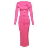 Zingj Autumn And Winter New Women's Fashion Round Collar Long Sleeve Slim Hip Pure