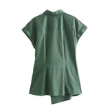 Spring Bow Tie Details Short-Sleeved Poplin Shirt Series
