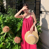 Zingj Seaside Vacation Strapless Dress Long Design Advanced Sense Minority Super Fairy Back Beach Dress
