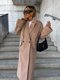 Zingj Wise Hot Style Autumn And Winter Long Sleeve Suit Collar Double Breasted Woolen Jacket Jacket