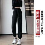 Zingj Grey Sports Pants Women's Fall Foot 2024 New Little Harlan Casual Pants Fall Thin-Outfit