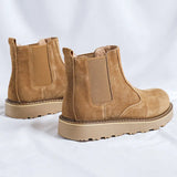 Zingj Boots Men's Mid Top Autumn / Winter British Vintage Martens Go With Low Top Desert Yellow Boots