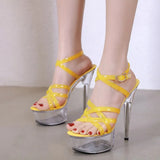 New Woman shoes summer sandals heel transparent female platform High Heels Crystal pole dance wedding dress 2020 stripper