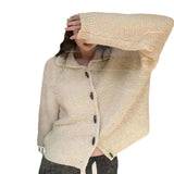 Zingj 2023 New Solid Color Short Style Show Thin Knit Cardigan Jacket