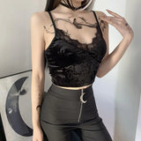 212005 Sexy Lace Sling Vest Feminine Slim Spicy Girl Navel