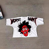Men's T-Shirts Oversized Graphics Gothic Harajuku Short-Sleeved Men's T-Shirts Y2k Top