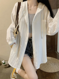 Chiffon Blouse Women's Summer Tops 2023 Hooded Shirt Thin Long Sleeved Sun Protection Suit for Women Elegant Women