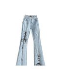 Jeans Hight Waist Strappy Cross Jeans Women 2023 Fashion Denim Pants Bottom Harajuku Streetwear Boyfriend Style