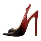 Onlymaker Women's Peep Toe 12cm Thin High Heels Pumps Sandals Ladies Shoes Open Toe Big Size Summer Stiletto